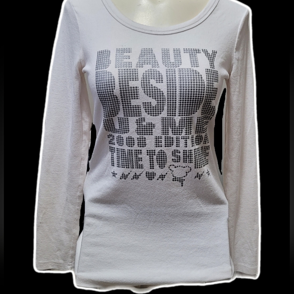 bedazzled gyaru y2k slogan fuzzy long sleeve 𐙚⋆.˚